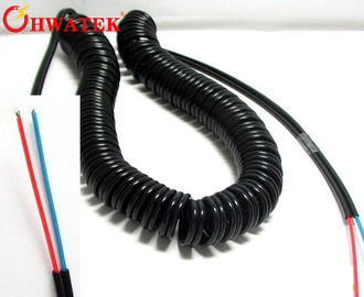 高い柔軟性顧客用電気コイル状延長鉛の巻き毛のコード ケーブル